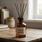Απλό καφέ βάζο για diffusers με πόμα